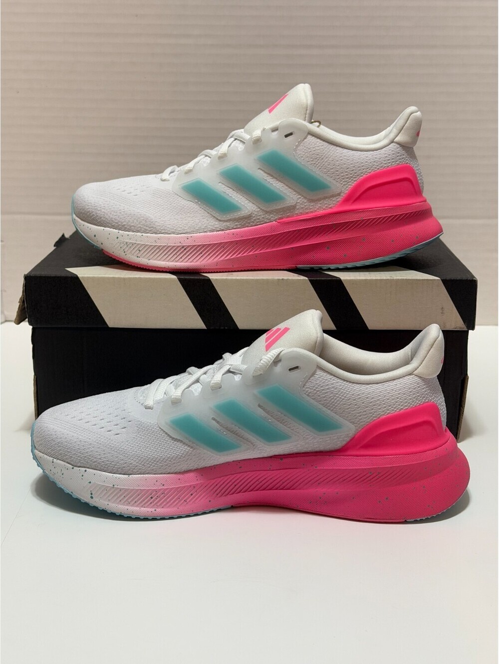 adidas UltraRun 5 J Kids 6 Womens 7.5 Pink White JS1097 New Damaged Box